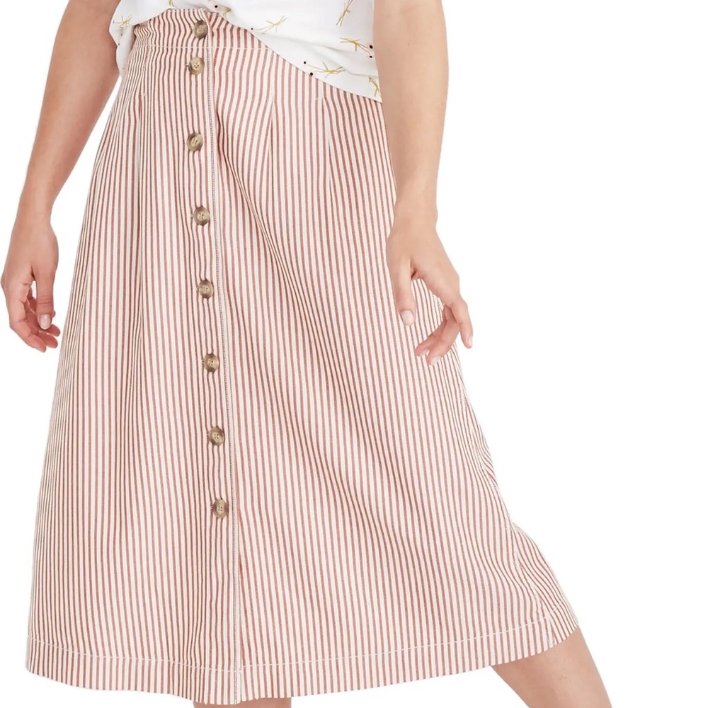 Madewell Striped Midi Skirt
